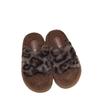 Thick Bottom Heightened Leopard Print Fluffy Slippers Women's Autumn and Winter New Design Sense Niche Cross Casual Cotton Slippers Tide