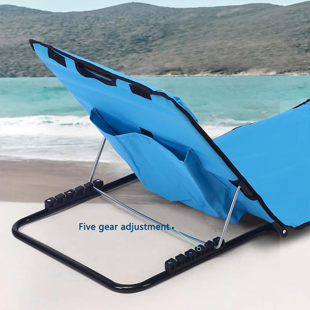 Portable Outdoor Beach Mat Foldable Lounge Chair with Adjustable Backrest Lightweight Sunbathing Camping Mat