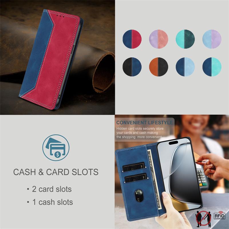 Fashion Magnetic Flip PU Leather Phone Case For Samsung Galaxy S26 Plus S25 Edge S24 FE S23 S22 S21 S20 Ultra S10 Wallet Card Holder Pocket Back Cover