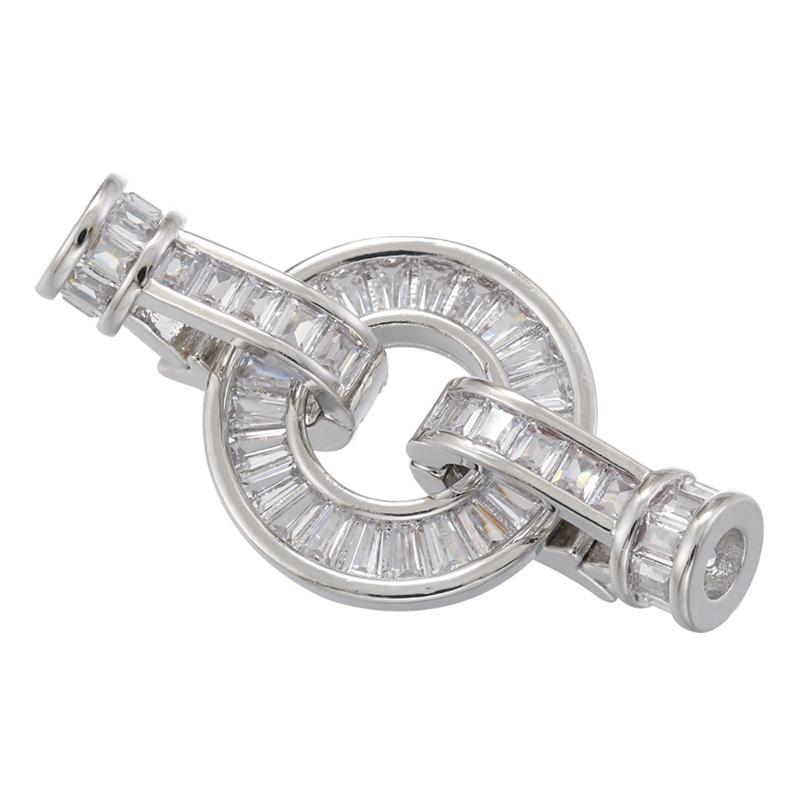ZHUKOU Hooks for jewelry making women bracelet jewellery making supplies Cubic zirconia connectors jewelry materials VK197
