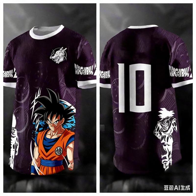 2026 Summer Dragon Ball Retro Fitness T-shirt Men's Oversized 3D Printed Short-sleeved Family Unisex Children's Sports Shirt