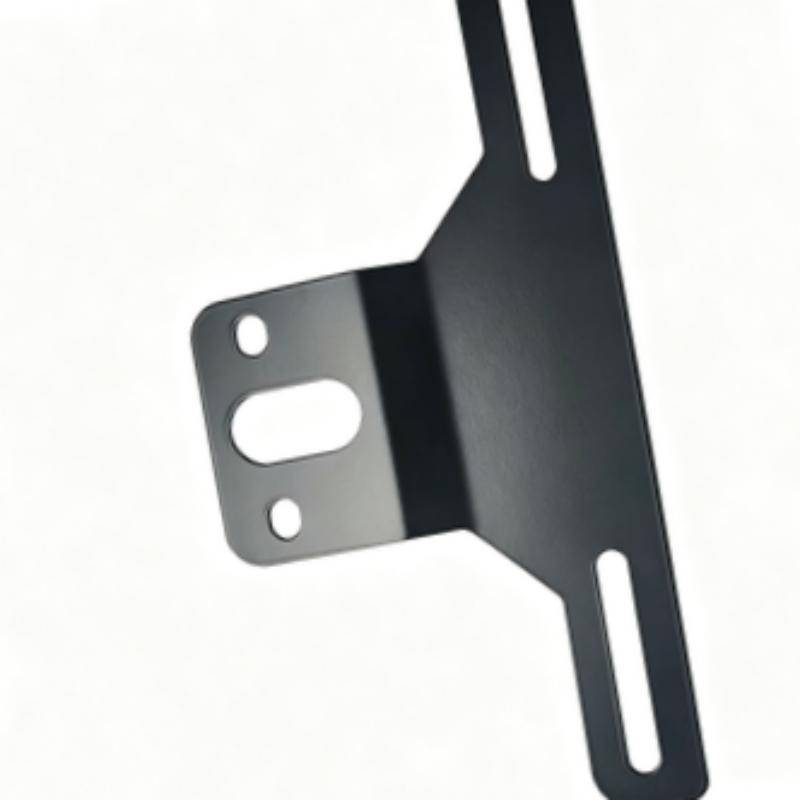 Feirong License Plate Bracket with Lamp for Trucks and Trailers, Aluminum Alloy, Black