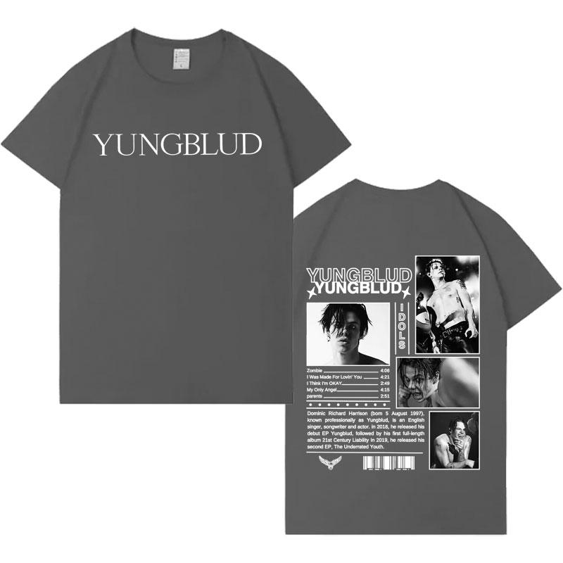 Singer Yungblud Album Print Tshrits Mens Casual Loose Pure Cotton High Quality T Shrit Aesthetic Crewneck Oversized Cozy Tshrit