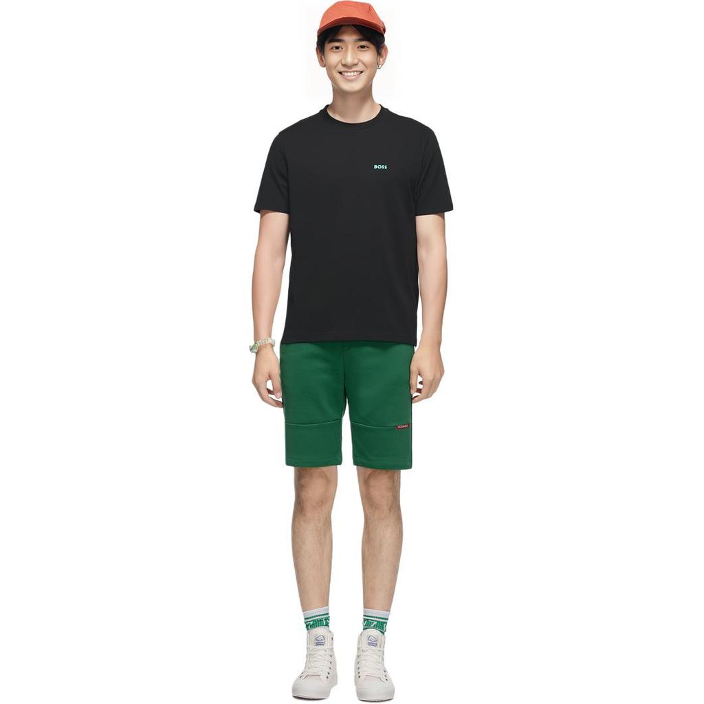 HUGO BOSS T-Shirts Men's Pitch Black Crew Neck Moderate Straight Fit 50475828-404