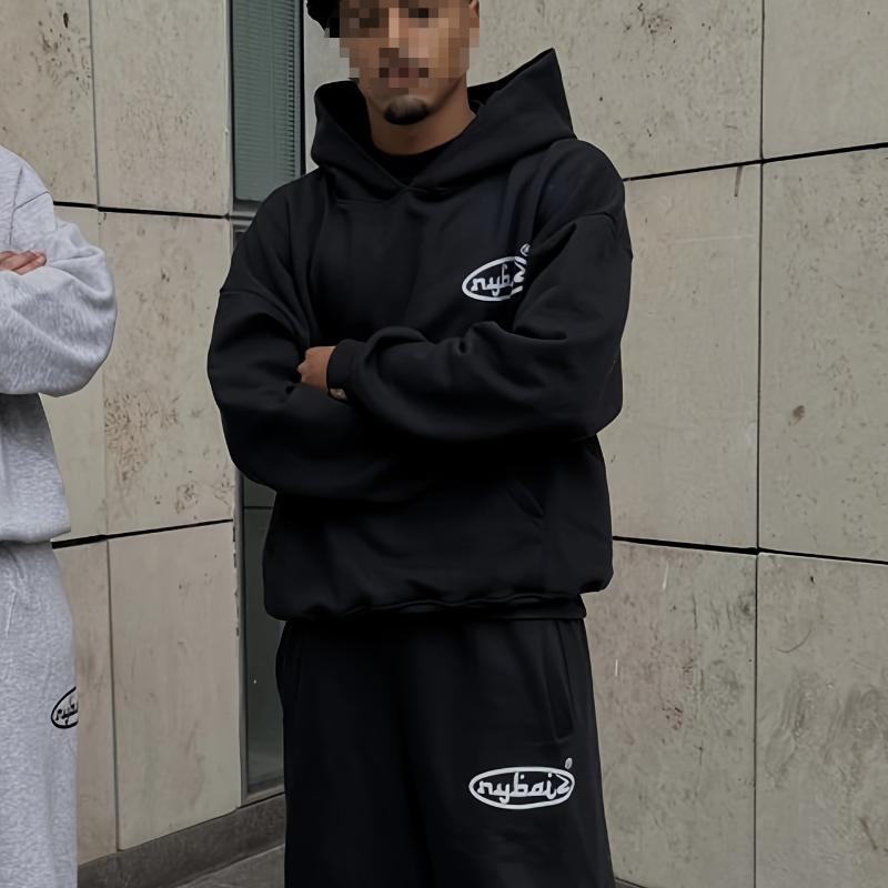 European and American autumn and winter high street print trend autumn and winter casual hooded sweatshirt
