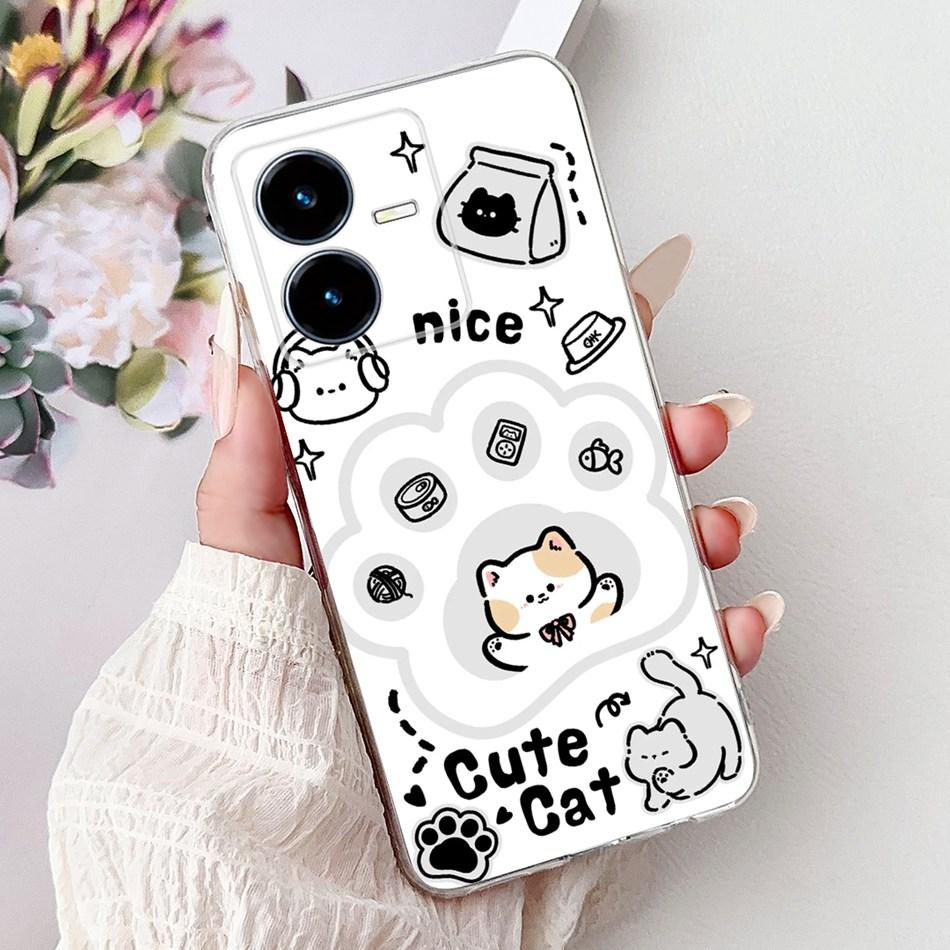 For Vivo Y22 Y22s Y22t V2206 V2207 Elegant Floral Butterfly Phone Case For Vivo Y22 Y22S Y22T 4G Soft Silicone TPU Cases