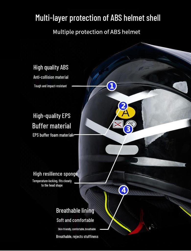 Hot-Selling DOT Certified Dual Visor Motorcycle Helmet with Color Mirror