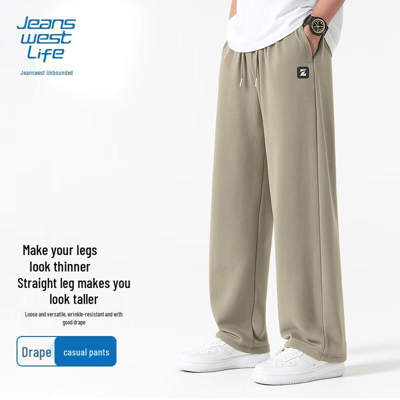 JEANSWEST LIFE Youth Street Style Loose Straight Leg Casual Pants
