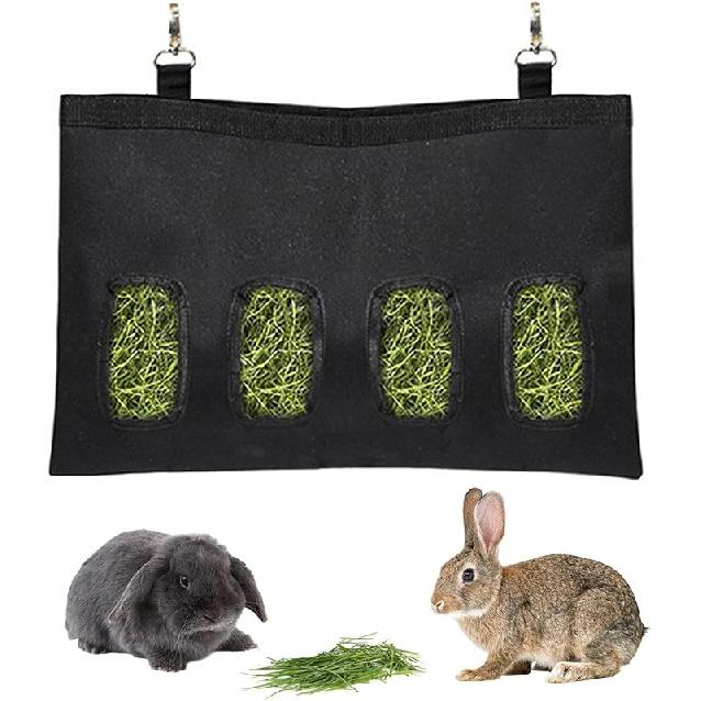 Rabbit Hay Feeder Bag, Large Capacity Rabbit Hay Bag Small Animal Hanging Hay Bag 600D Oxford Cloth Bunny Hay Feeder Bag for Rabbits Guinea Pigs