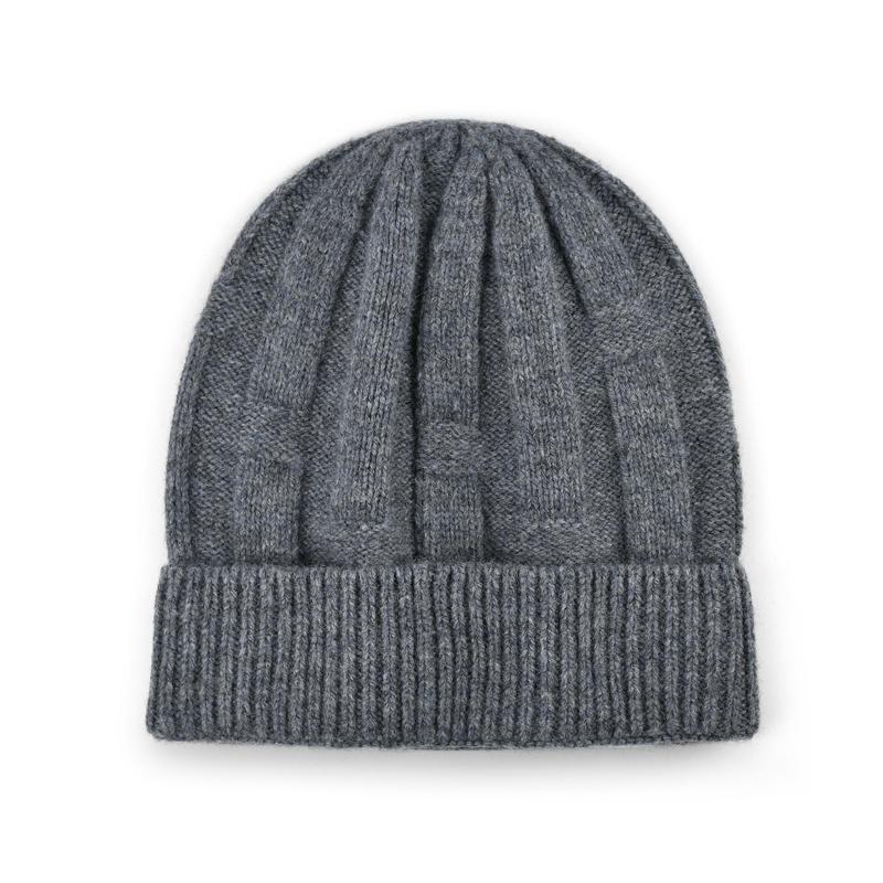 New Solid Color Pure Wool Hat Men Women Warm Knitted Wool Cap Autumn Winter Adults Casual Beanie Luxury Gifts