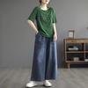 Jeans Oversize a Gamba Larga da Donna Casual Lavaggio Denim Pantaloni Vintage Larghi Elastici a Vita Alta Dritti Pantaloni Jeans Moda