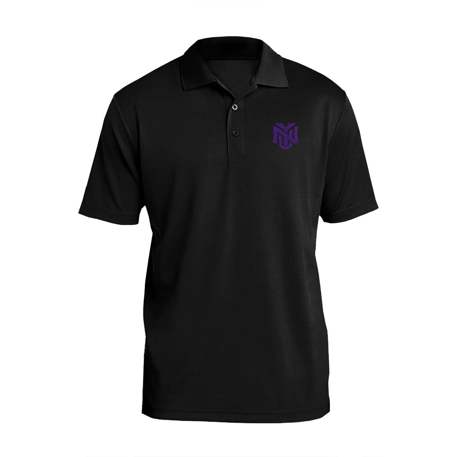 New York University Violets Primary Logo LC EMB Polo - Black 2XL
