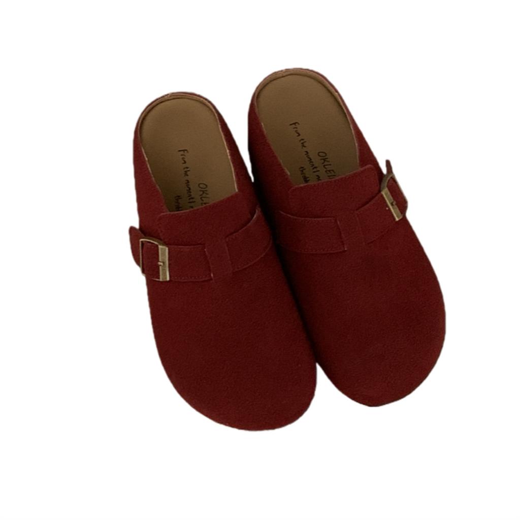 2025 new thick-soled inner height-increasing Boken shoes women's outer wear bag head half slippers spring and autumn one-pedal lazy slippers