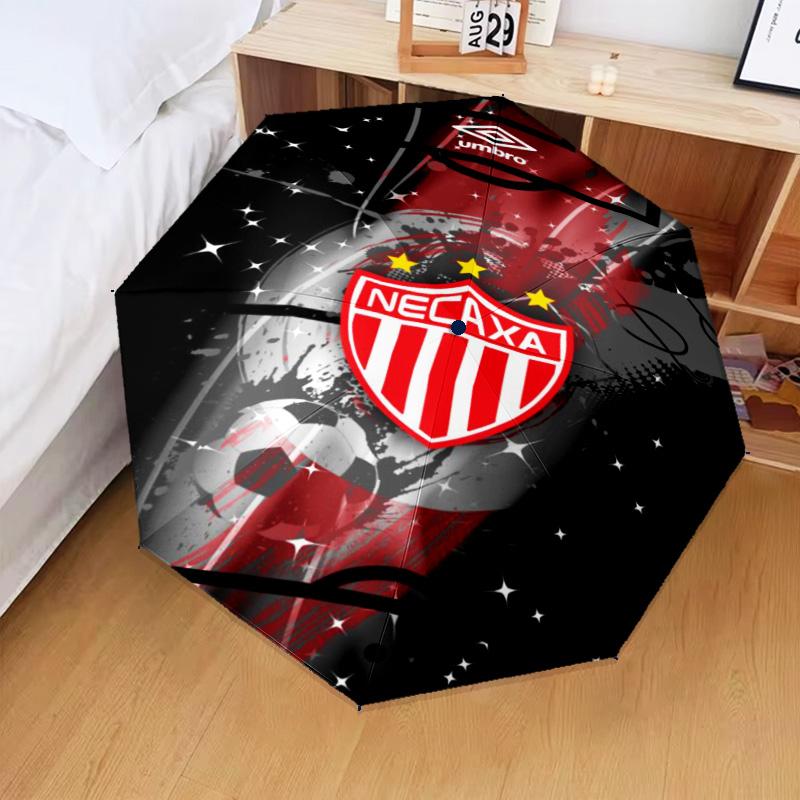 1PC Football Crest Heartbeat Printed Umbrella Folding umbrella, automatic umbrella 8-Frame for Travel, camping Fan gifts Christmas Gifts