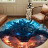 Godzi-lla Destruction Round Rug for Livingroom,Bedroom, Palyroom, Chair Rug, Area Rug, Circle Carpet, Large Size Decor Fan Christmas Gift
