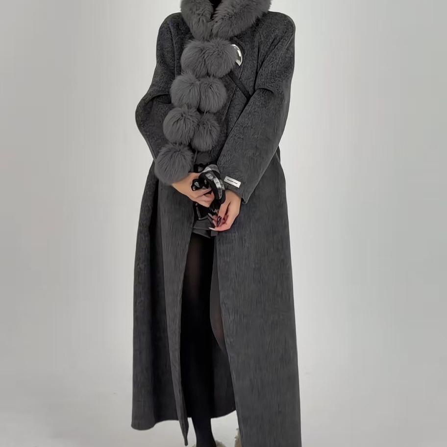 

Tencel Mid-Length Double-Faced Wool Coat for Women - Stylish, Versatile Winter Slimming Fashion XS (Height 158-165 cm)