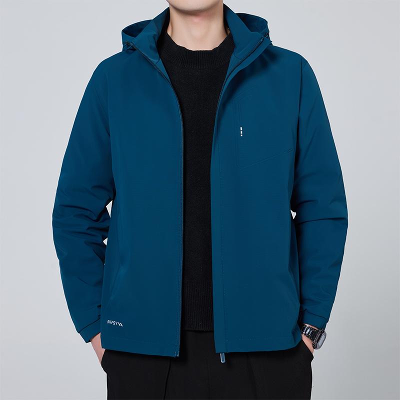 Jacket Men's Velvet Jacket Large Size Fashionable Waterproof Versatile Casual Thin Velvet Jacket