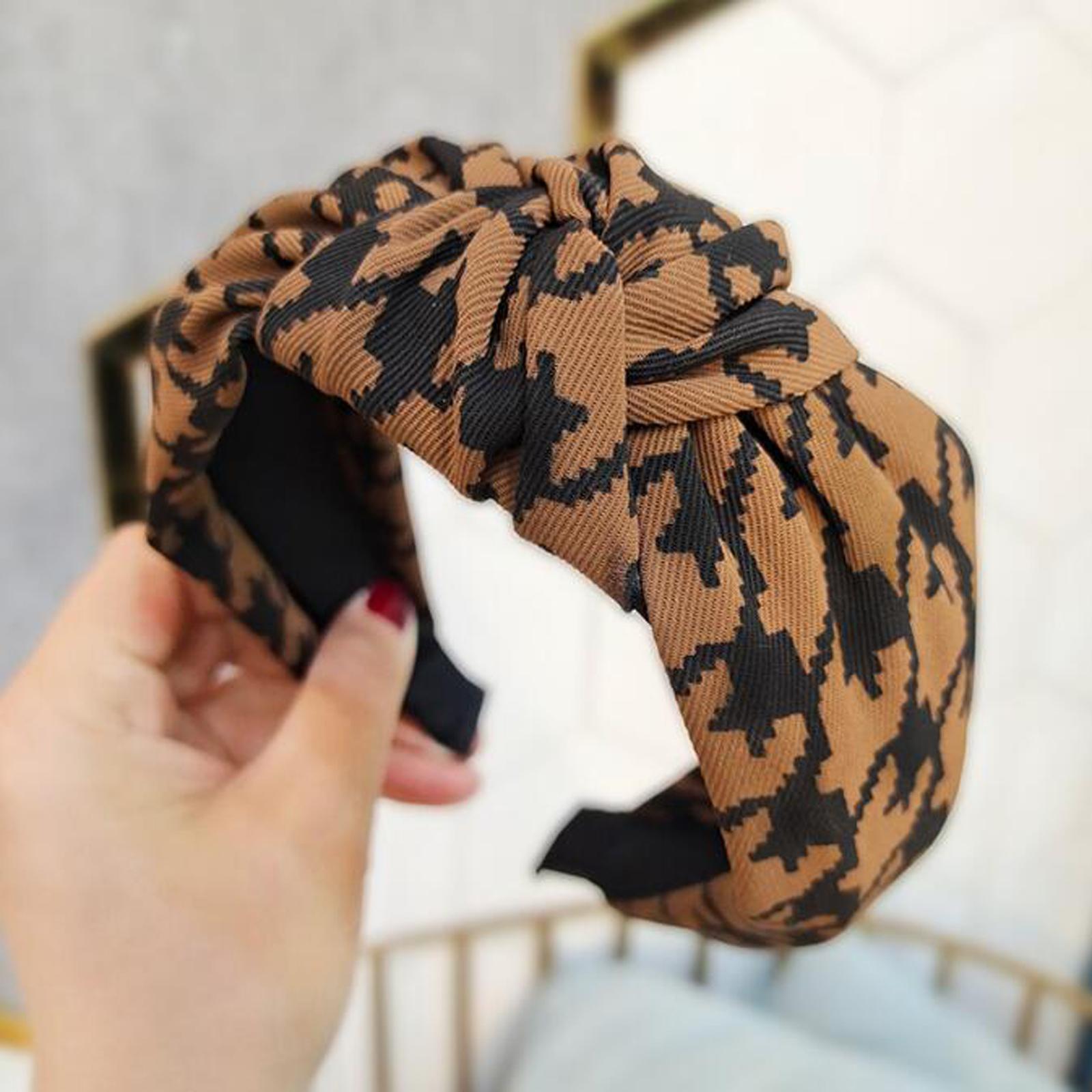 

PROLY Новая Мода Женская Повязка на Голову Широкая Классическая Повязка для Волос с Узором «Тысяча Птиц» Тюрбан с Центральным Узлом Взрослые Аксессуары для Волос