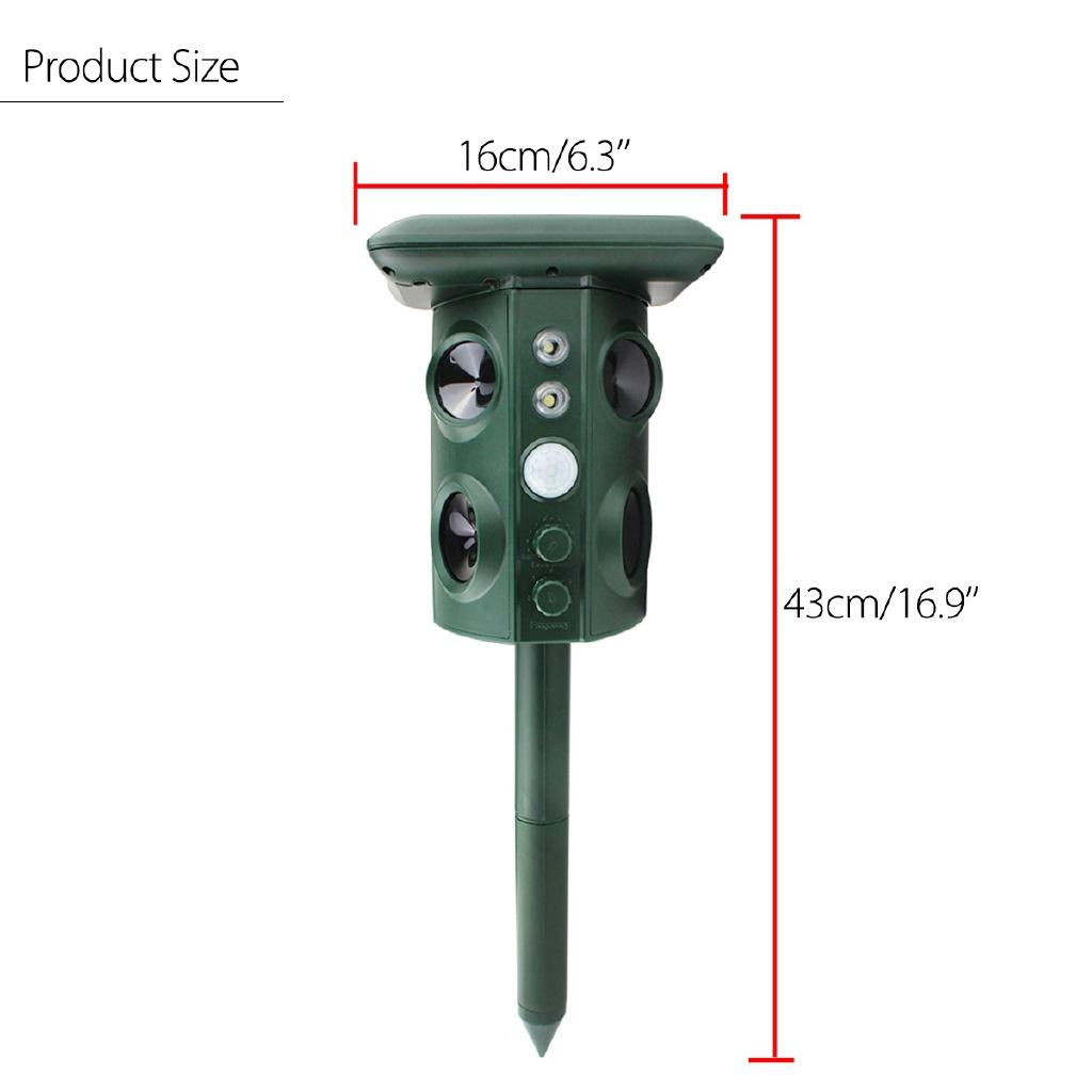 Outdoor Garden Household Solar Power Scarer Ultrasonic Vibration Wild Animal Drive For Manor Farm Rat Pest Repeller 43*16CM