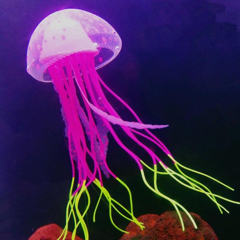 Jellyfish Aquarium Decorations Bright Color Silicone Decor Artificial Jelly-Fish