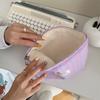 Cute Canvas Striped Travel Cosmetic Lipstick Brush Storage Bag Toiletry Kit Girl Kawaii Makeup Handbags Organizer Pouch Bag