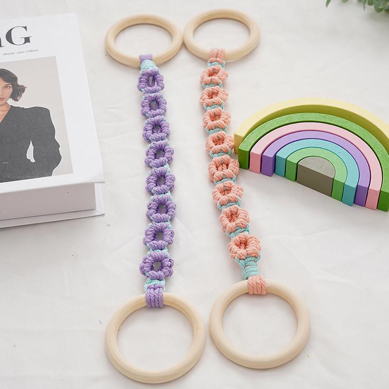 1Pc Woven Beautiful Storage Accessories Nordic Wind Storage Ring Hand Knitting Wall Hangings Cotton Rope Flower Decoration