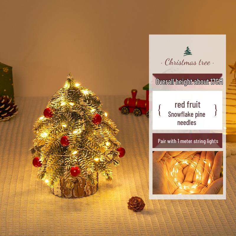 Small Crooked Neck Christmas Tree Ornament for Desktop Decoration