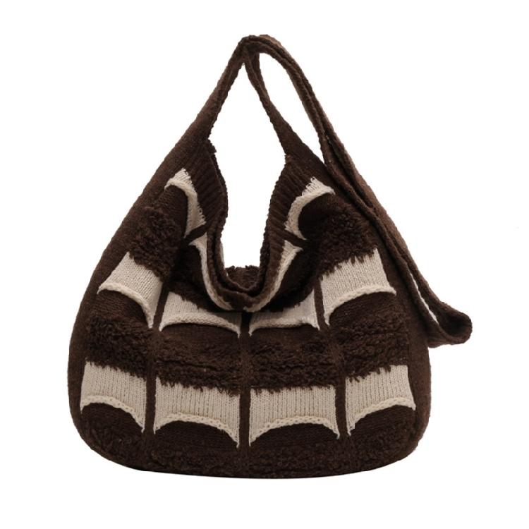 

Crossbody Bags Shoulder Bags for Girl Women Trendy Crochet Knitted Fashion Bags кавовий