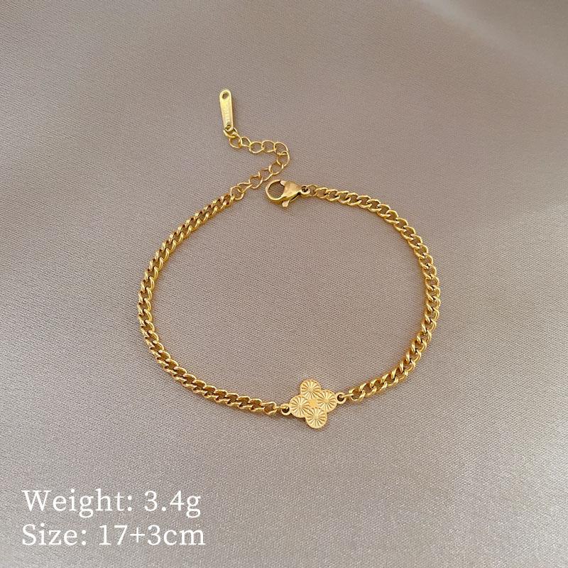 Dongmen Spersonalizowany Minimalistyczny Wiatr Szczęśliwa Koniczyna Spersonalizowana Bransoletka Łańcuszkowa Damska Retro Dziewczyna