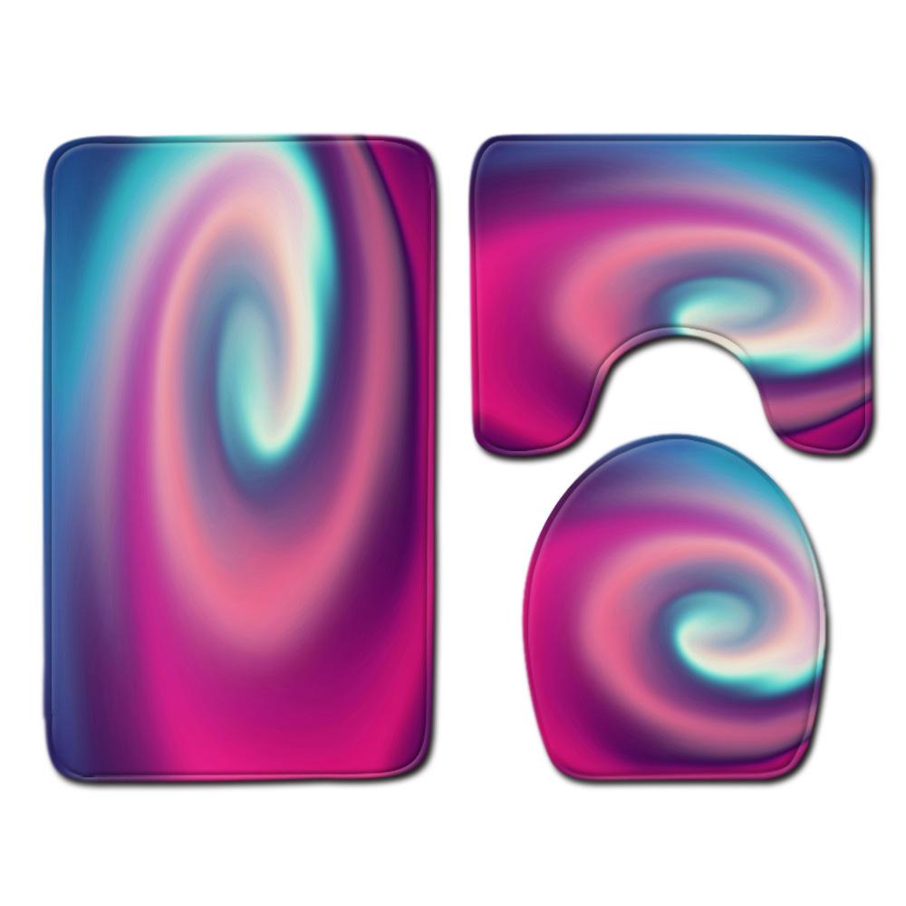 

Gradual Change Pattern Toilet Floor Mat Three-Piece Bathroom Three-Piece Carpet Door Mat Three-piece set 45 * 75cm