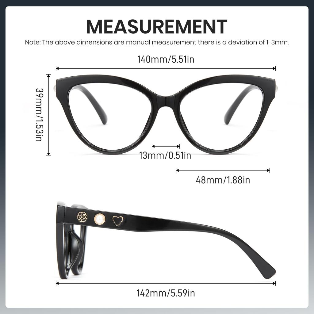 Blue Light Blocking Glasses with Pearl UV Unisex [Cyxus] Detail, Protection, Stylish, (01 Black)