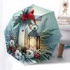 1pc Winter Cross with Red Cardinal, Festive Decoration for Outdoor Use, Auto-Open Close Umbrella with 8-Bone Iron Frame, Perfect Gift for Fans, Travel