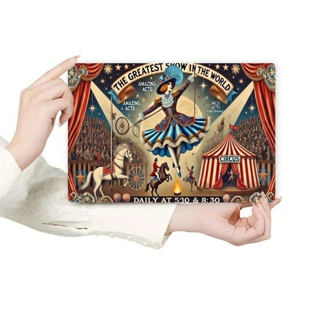 Vintage Circus Metal Tin Sign 8x12 Inch Retro Wall Art Home Bar Decor