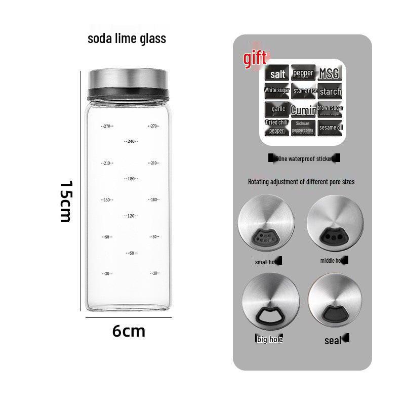 Outdoor-Grill- und Camping-Gewürzglas - Tragbare Gewürzflasche aus hochborosilicate Glas für Salz, MSG und Kreuzkümmel.