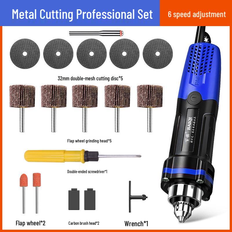 Multifunctional Handheld Electric Grinder and Chainsaw for Cutting Jade, Wood, Metal, and Wine Bottles.