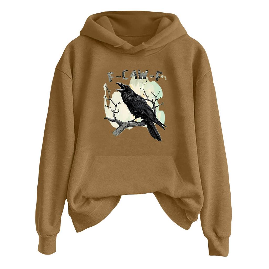Women's Fashionable Casual Long Sleeve Hooded Printed Sweatshirt