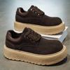 Chaussures Homme Style Britannique Rétro Décontracté Workwear Imperméables Antidérapantes Sports Semelle Épaisse Augmentant la Hauteur Derby Tendance