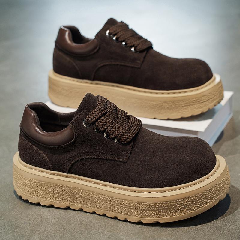 Chaussures Homme Style Britannique Rétro Décontracté Workwear Imperméables Antidérapantes Sports Semelle Épaisse Augmentant la Hauteur Derby Tendance