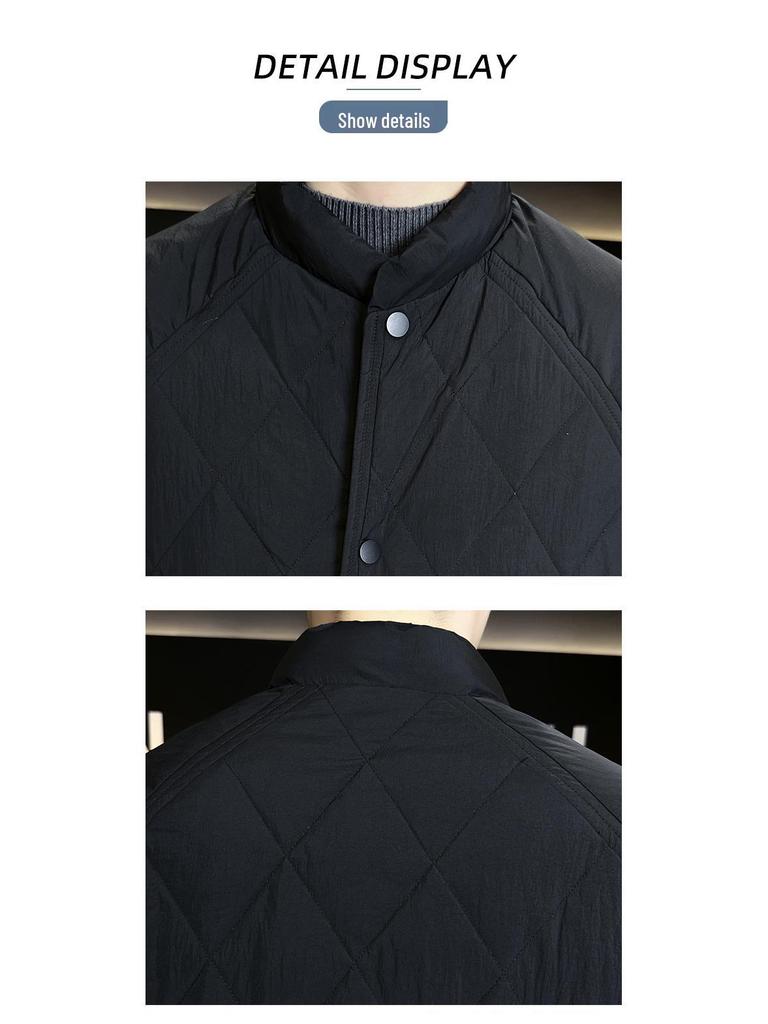 Herren Trendige gesteppte Daunenjacke 2025 mit leichtem weißen Entendaunen-Inlay