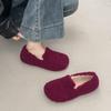 Flat Shoes Fashion Round Toe Deep Mouth Suede Soft Sole Anti-slip Wear-resistant Wool Shoes