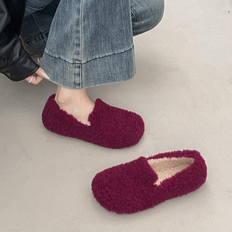 Flat Shoes Fashion Round Toe Deep Mouth Suede Soft Sole Anti-slip Wear-resistant Wool Shoes