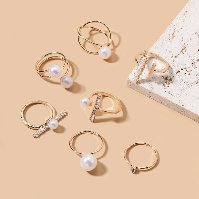 Minimalist Pearl Stackable Ring Set Elegant Daily Wear Jewelry