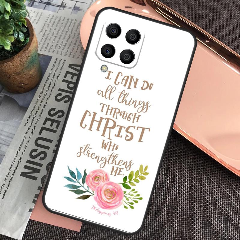 Bible Philippians Jesus Christ Verse Case For Samsung Galaxy M15 M55 M13 M23 M33 M53 M31 M51 M14 M34 M54 M20 M30s M12 M32 M52