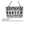Yousheng Gender Neutral Toilet Sign Whatever Just Wash Your Hands Sign Alien Mermaid Inclusive Sign for Home Bathroom Restroom Wall Decor