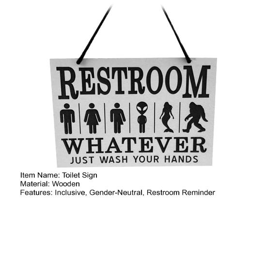 Yousheng Gender Neutral Toilet Sign Whatever Just Wash Your Hands Sign Alien Mermaid Inclusive Sign for Home Bathroom Restroom Wall Decor