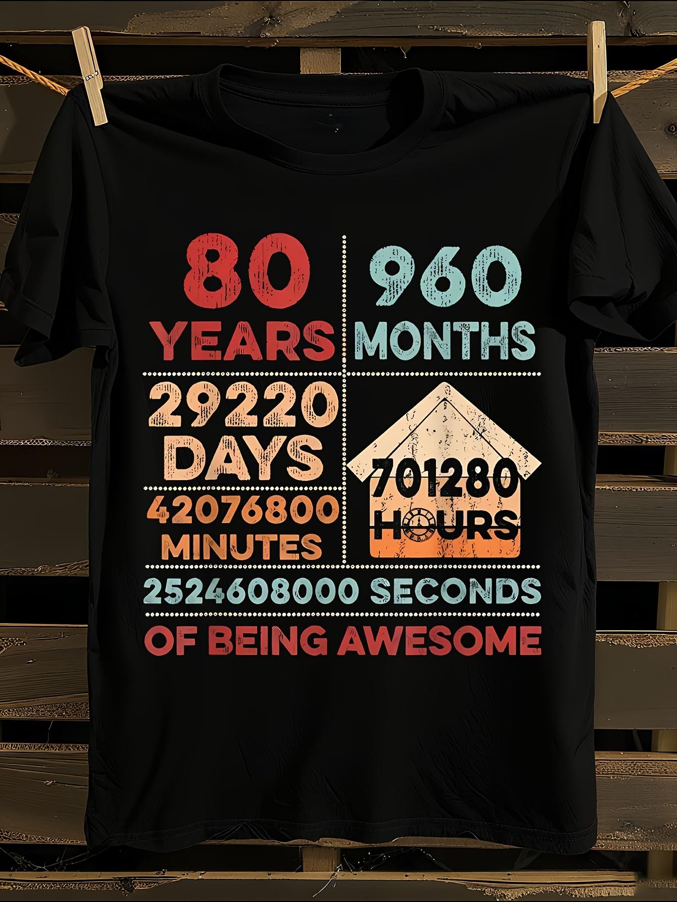 Vintage Tshirt Vintage 80th Birthday Gift Tshirt L