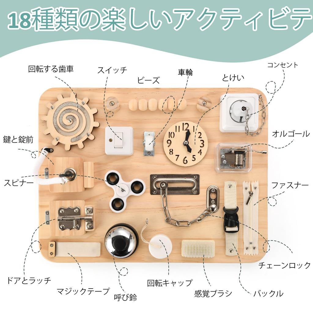 Potatomato Montessori Busy Wooden Sensory Toy for Year Birthday Fingertip Early Educational Autism Fingertip Gift for Threading Board, 3-4 Olds, Gift,