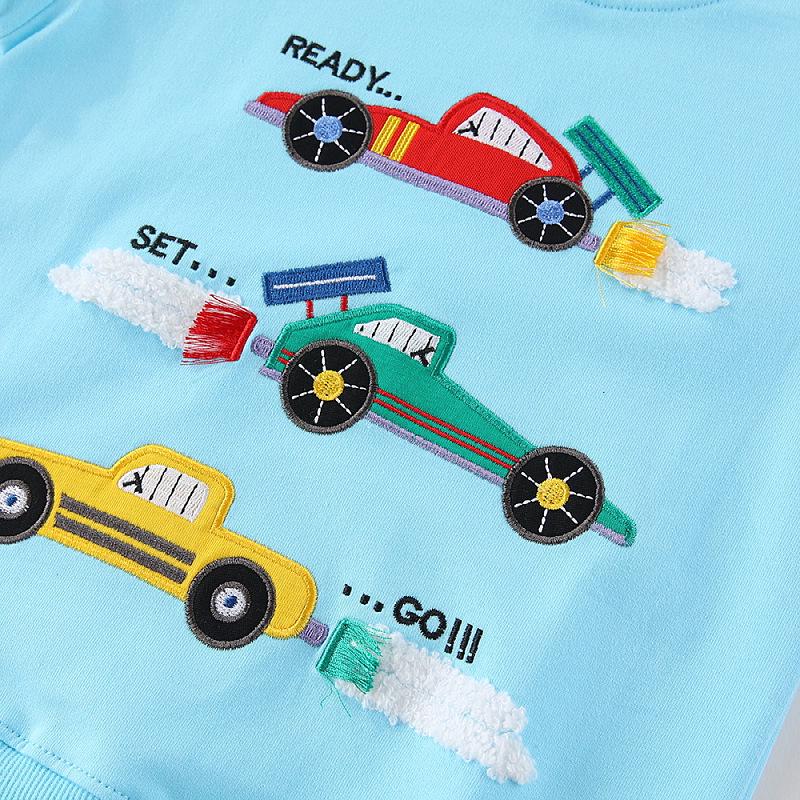2026 Boys' Embroidered Long Sleeve Sweatshirt - Autumn and Spring Collection