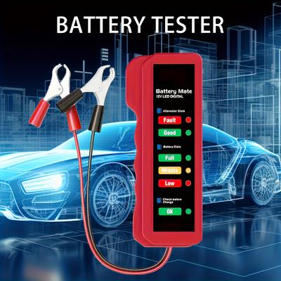 12V Car Battery Tester, Automotive Alternator Tester, Battery Tester, Analyzer To Check Alternator and Battery Charging System