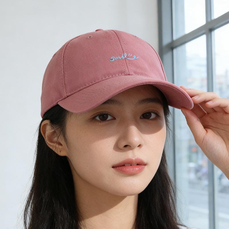 Spring and summer fashion letter embroidery baseball cap simple purple Korean version ins cap tide